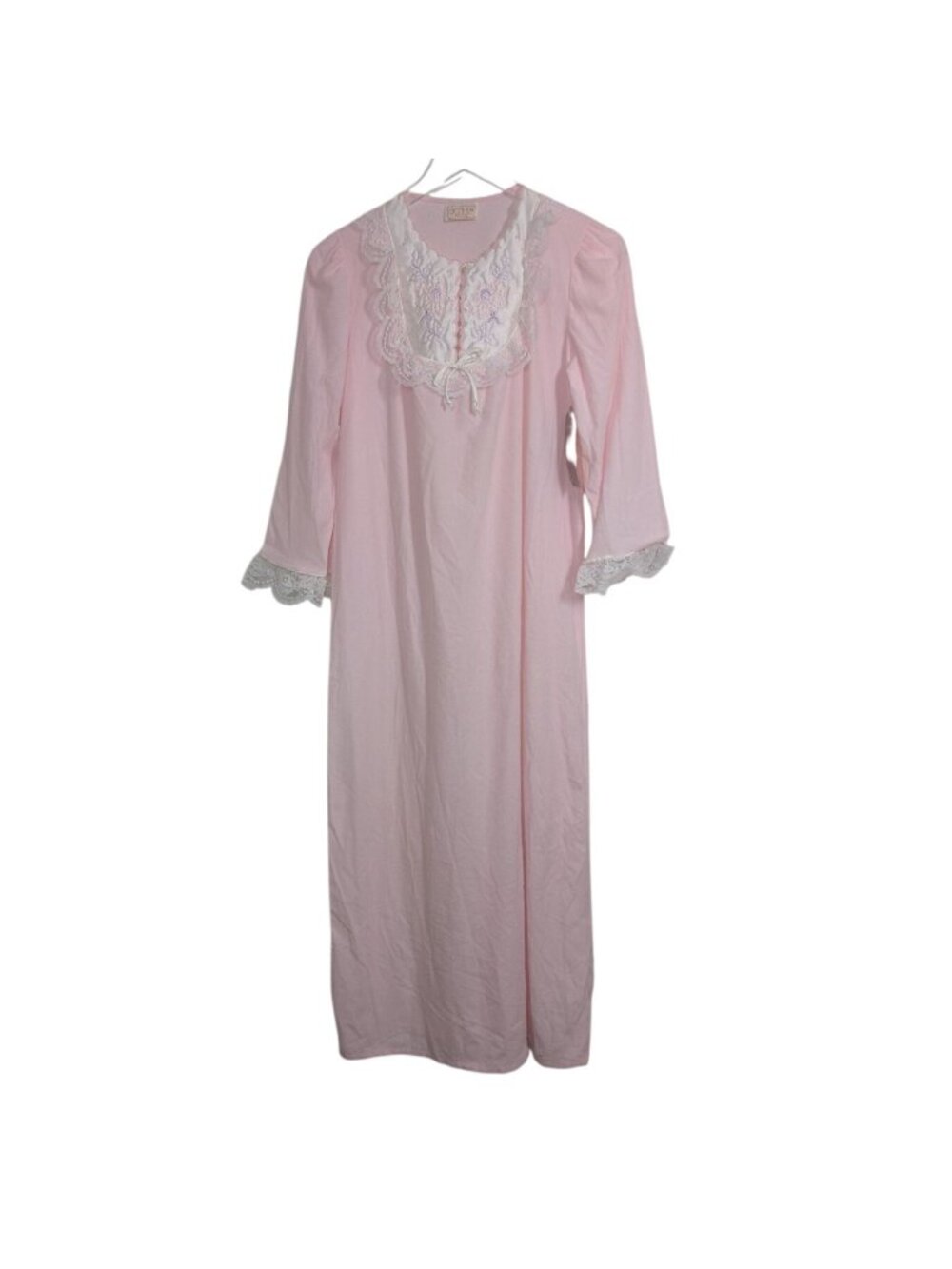 Vintage Gotham New York Embroidered Nightgown Womens Size Small Pink 70s 80s NEW